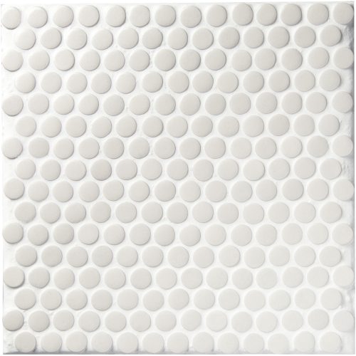 White Matte Penny Rnd Gb