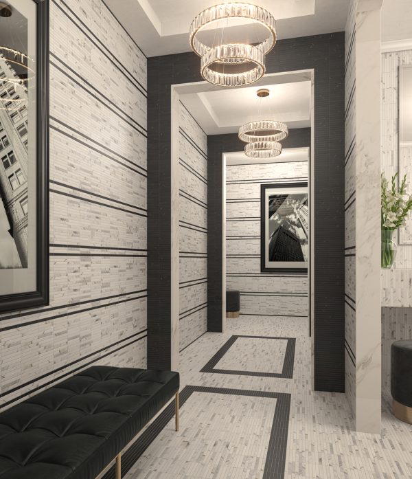abbey road calacatta gold marble mosaic