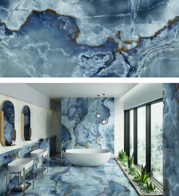 tele di marmo onyx blue porcelain tile