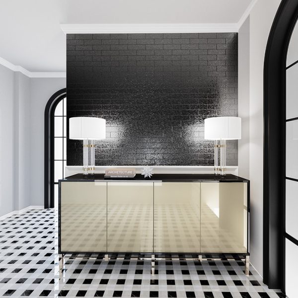Petite Chester Britannia Light, Snow White, Black Honed 2x2 Marble Mosaic  - Image 2