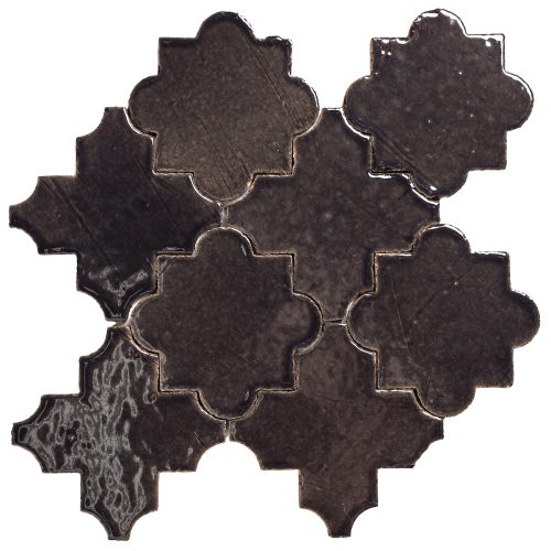 clara tierra madre arabesque pattern 8c caviar high fire ceramic tile