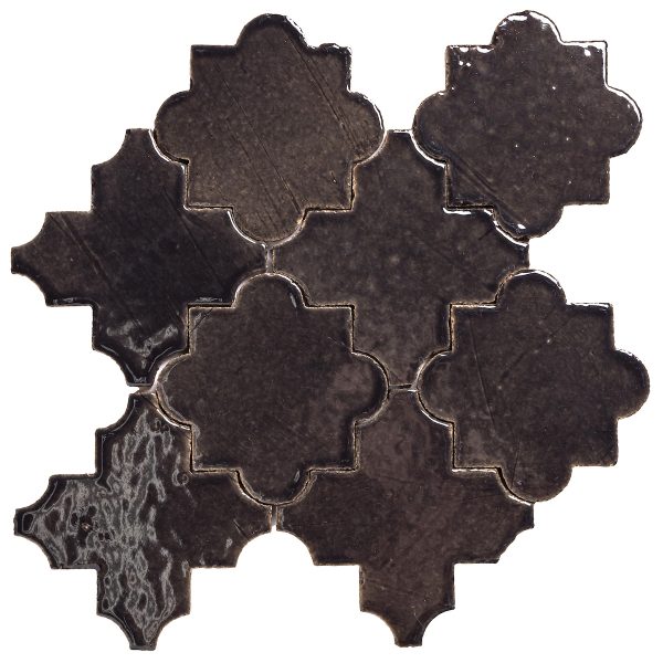 clara tierra madre arabesque pattern 8c caviar high fire ceramic tile