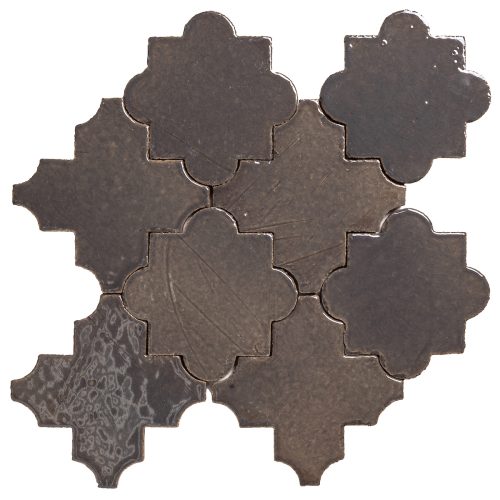 clara tierra madre arabesque pattern 8c fog high fire ceramic tile