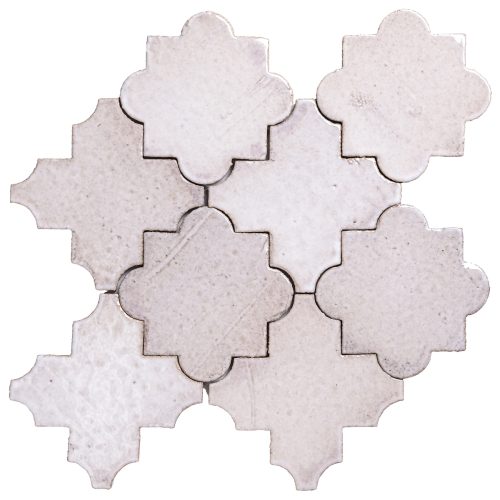 clara tierra madre arabesque pattern 8c vanilla high fire ceramic tile
