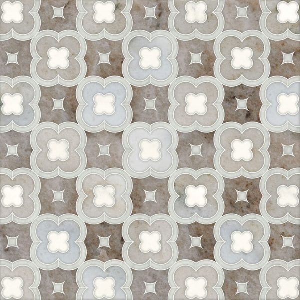 avenza light, dolomite, palisandra multi finish damascus marble mosaic