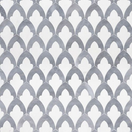 aspen white, allure light multi finish sophia marble mosaic