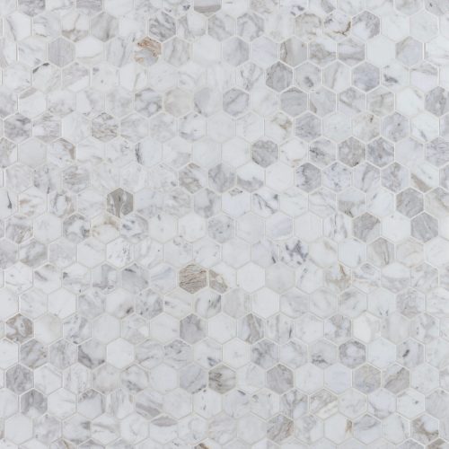 arabescato d'oro marble mosaic honed stone hexagon 3.0cm