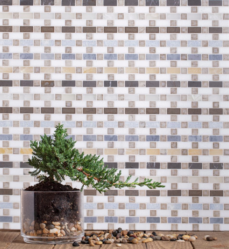 Tessuto Smoke Mosaic Mixed Finish Stone | Designer Floors of Houston