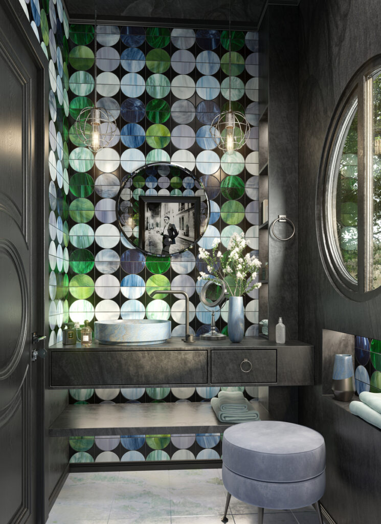 halloween inspired stained glass tile flooring