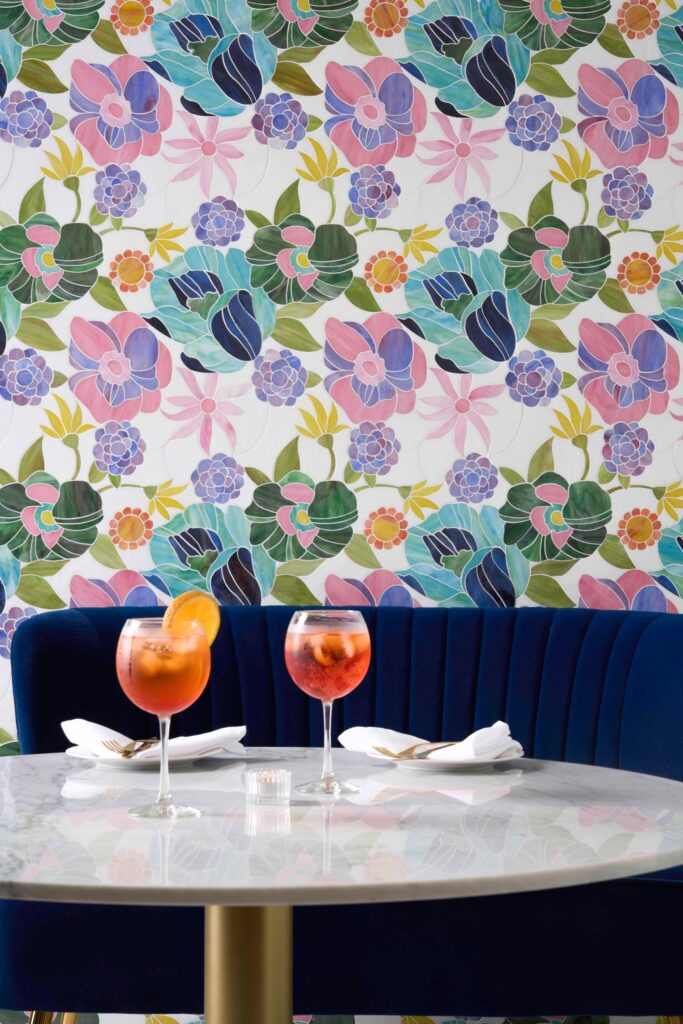 home bar tile design botanicus bloom
