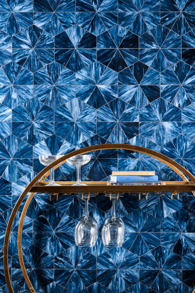 akdo beacon aster sapphire glass kitchen tile