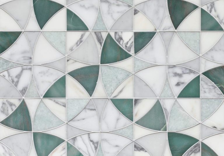 vitruvius botanic green waterjet mosaic
